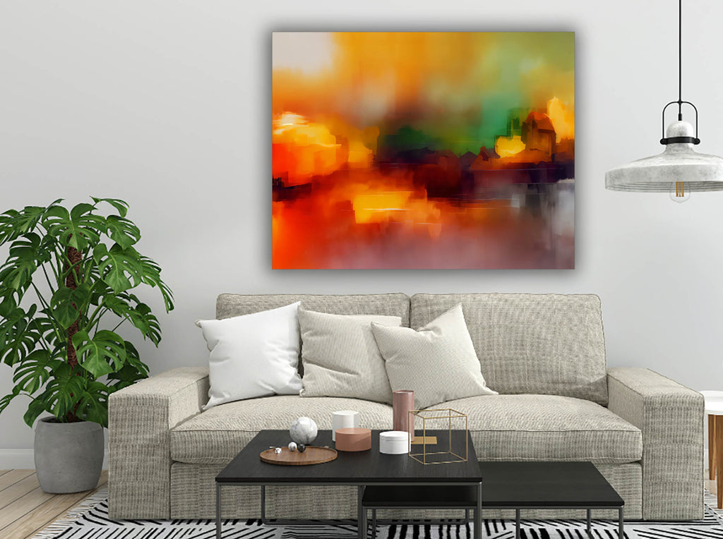 Wall Art-Blurred sunset-Canvas Printed-Artwork Decor