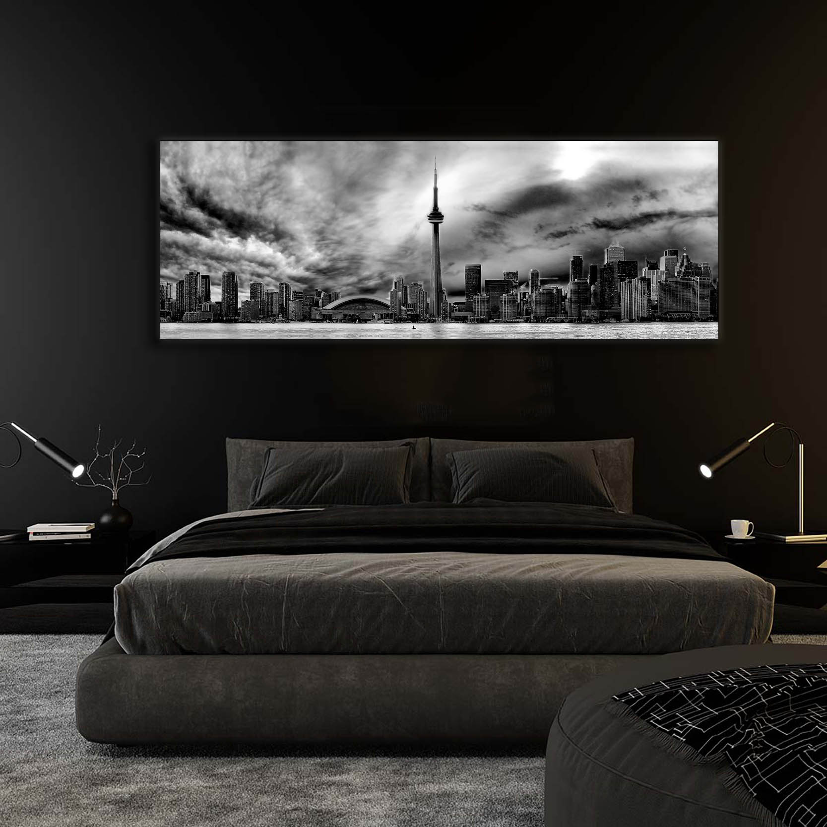 Toronto Ominous Clouds Skyline - Canvas Wall Decor