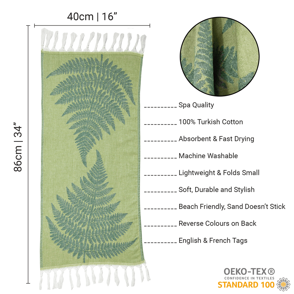 Turkish Towels Canada | Hand Towel | Green Fern